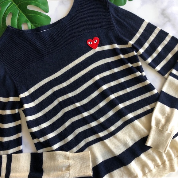 Comme des Garcons Sweaters - Comme Des Garçons Play Striped Wool Sweater
